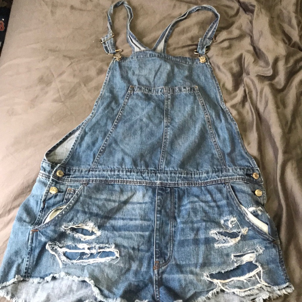 American eagle xl denim overalls